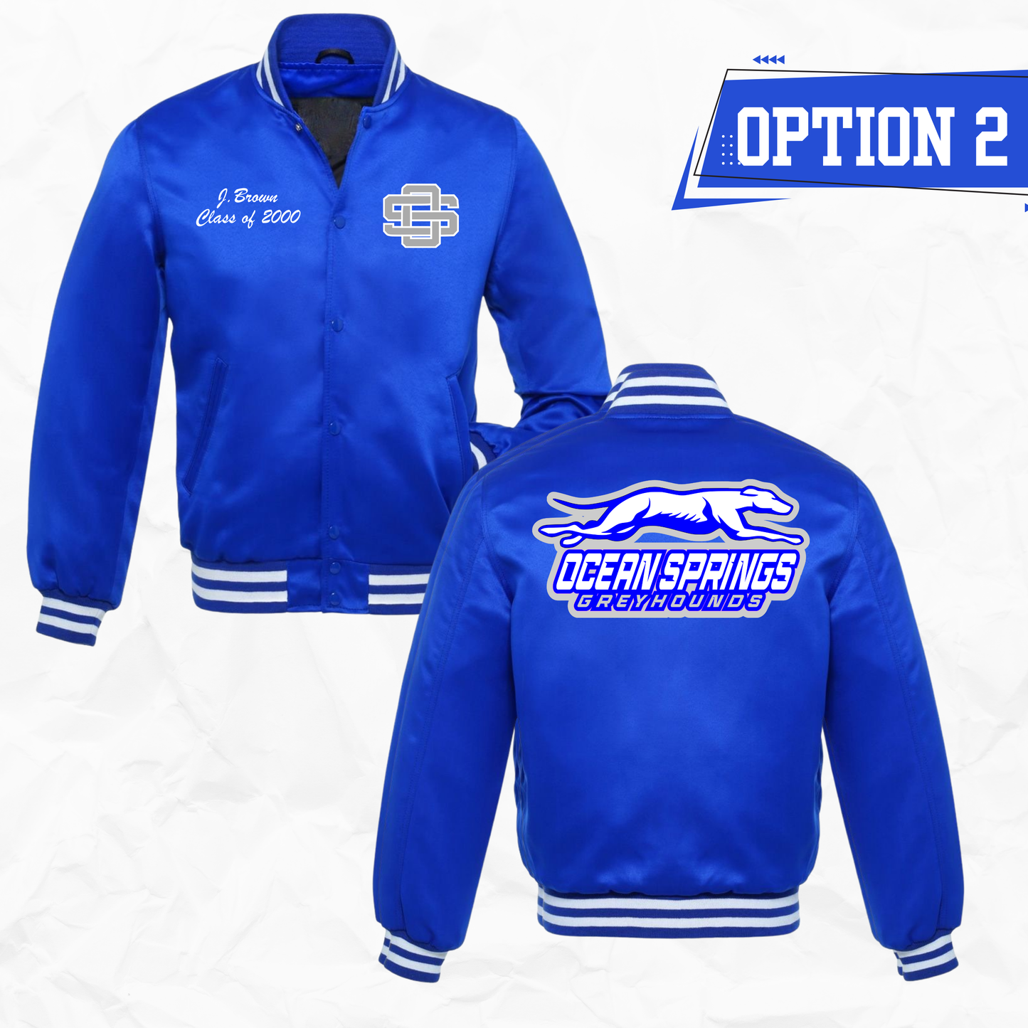 Ocean Springs Greyhounds Satin Baseball Jacket