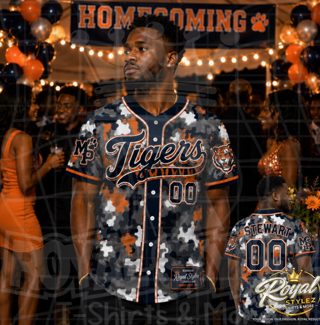 MP Tigers Camo Full-Button Jersey