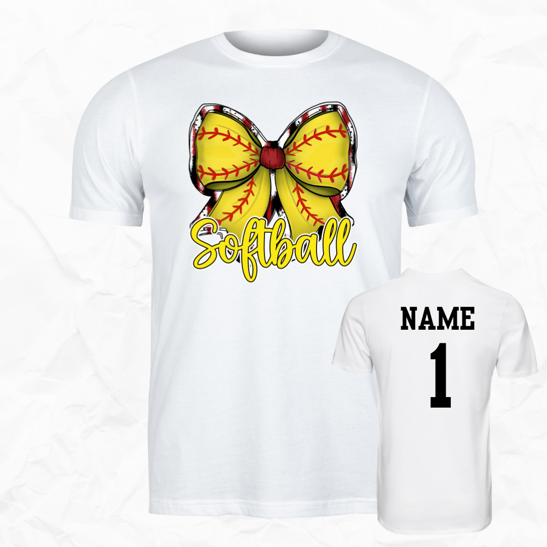 Softball Cutesy Bow