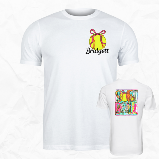 Personalized Softball Bow