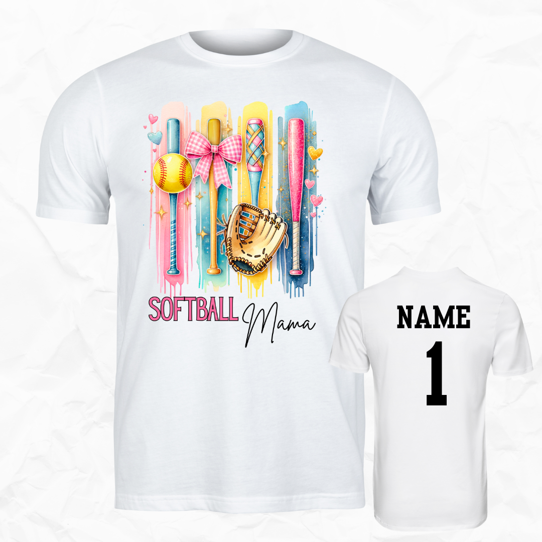 Pastel Softball Mom