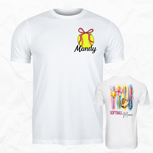 Personalized Pastel Softball Mom