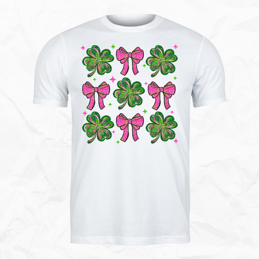 Pink and Green St. Patrick's Day Bows