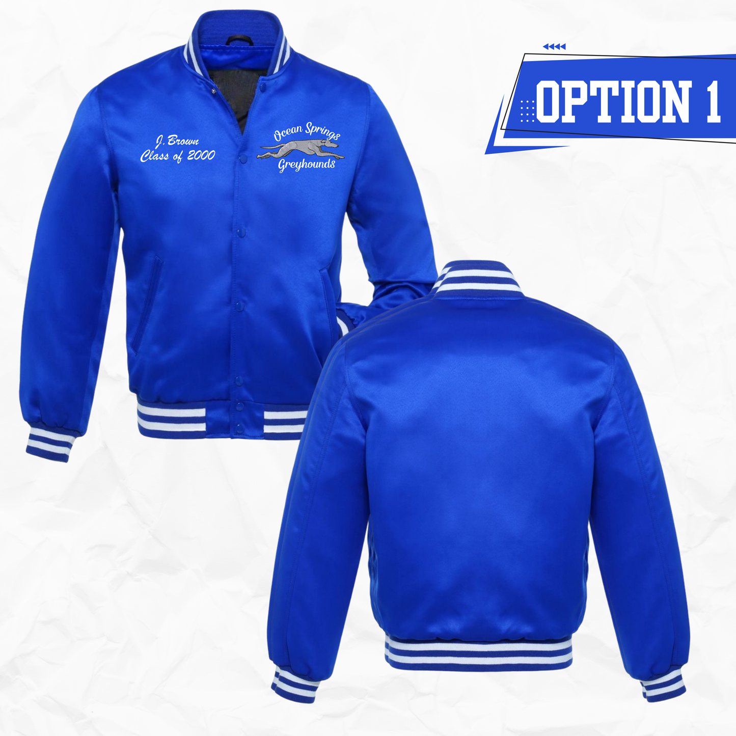 Ocean Springs Greyhounds Satin Baseball Jacket