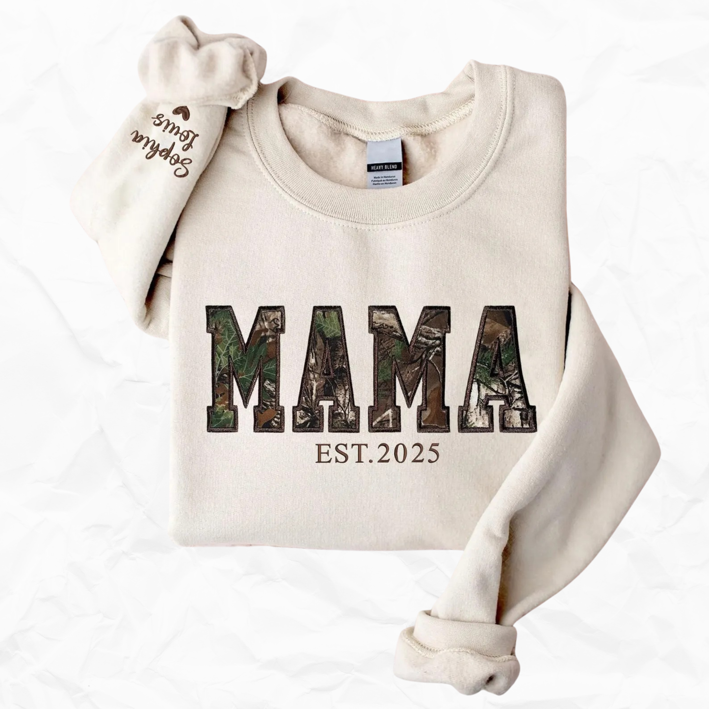MAMA/DAD (Family) Embroidered CAMO Sweatshirt/Hoodie