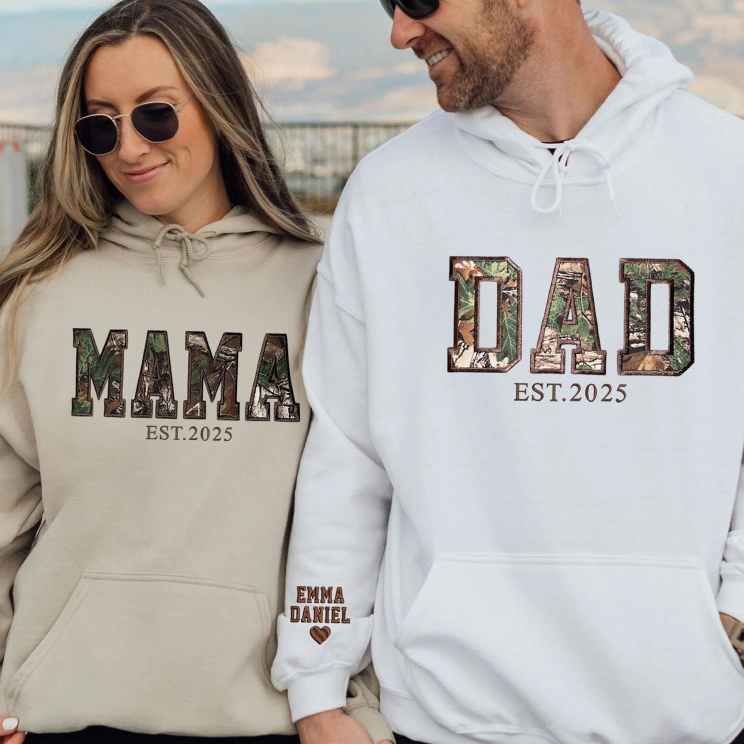 MAMA/DAD (Family) Embroidered CAMO Sweatshirt/Hoodie