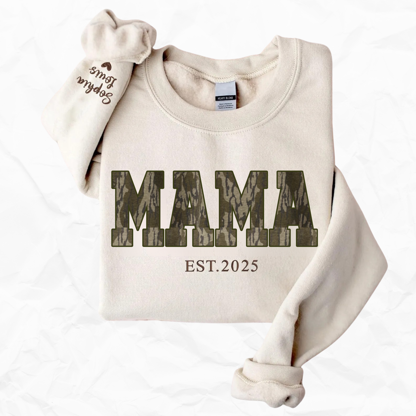 MAMA/DAD (Family) Embroidered BOTTOMLAND CAMO Sweatshirt/Hoodie
