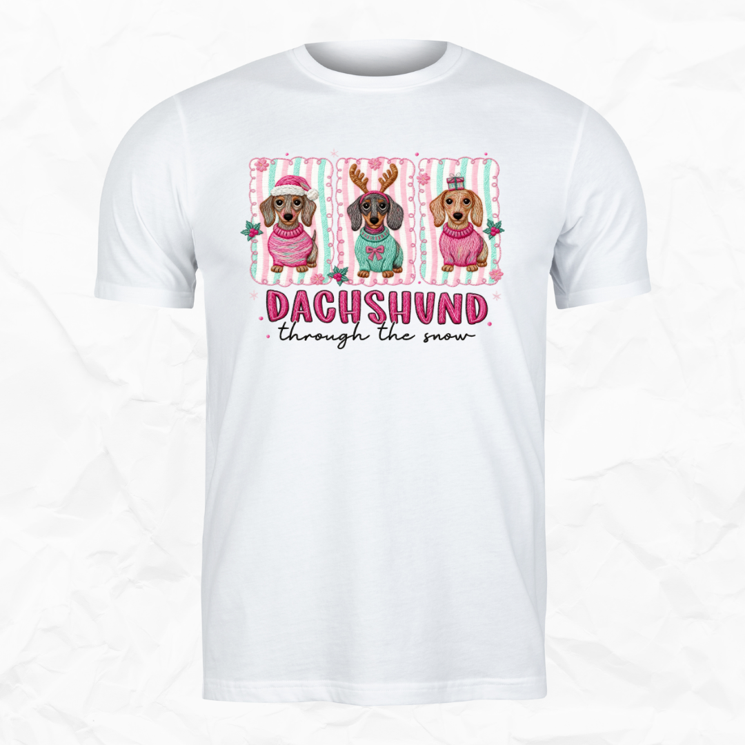 Dacushund through the snow