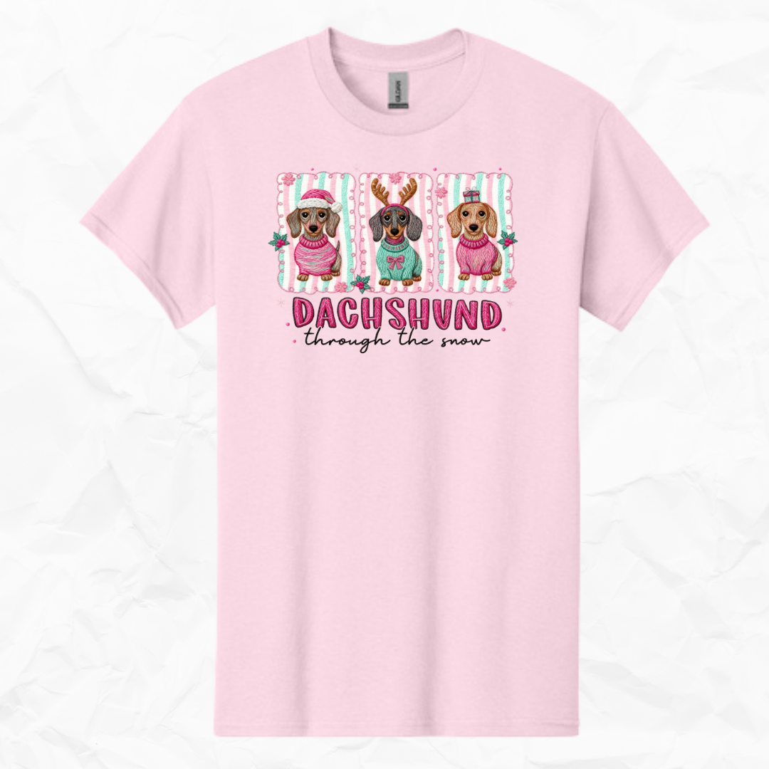 Dacushund through the snow