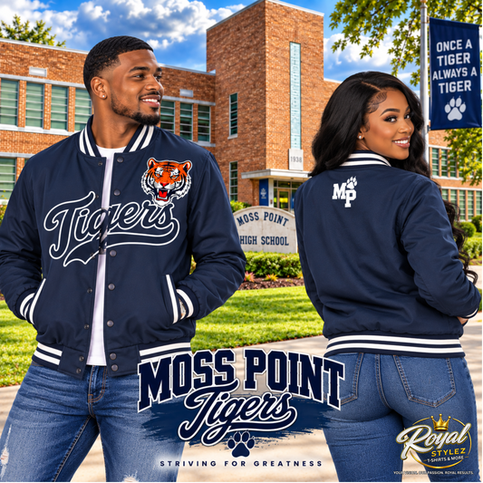 Moss Point Tigers Softshell Quilted Bomber